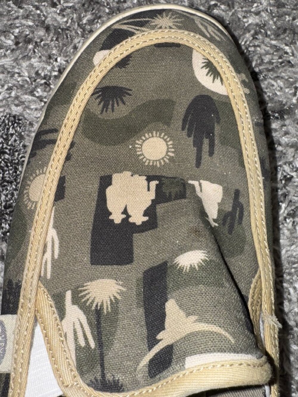 Hey Dude Olive Green Camo Western Print Slip-On Flats - Picture 2 of 8